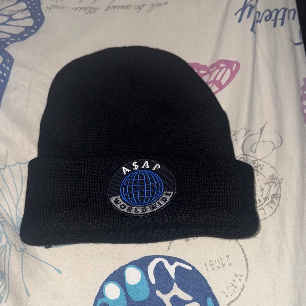 Black Beanie with ASAP Worldwide Logo